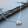 Silver Necklace Inlaid Zircon Triangle Pendant, thumbnail 4 of 10