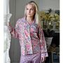Block Printed Apricot, Navy And Persian Red Floral Cotton Pyjamas, thumbnail 2 of 6