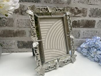 Silver Aged Butterfly Photo Frame 7x5 Inch, 5 of 12