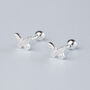 Sterling Silver Butterfly Screw Back Stud Earrings, thumbnail 1 of 4