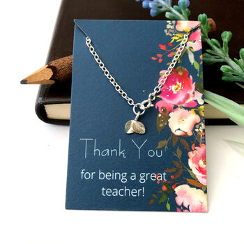 Thank You Teacher Sterling Silver Tiny Leaf Bracelet, 11 of 12