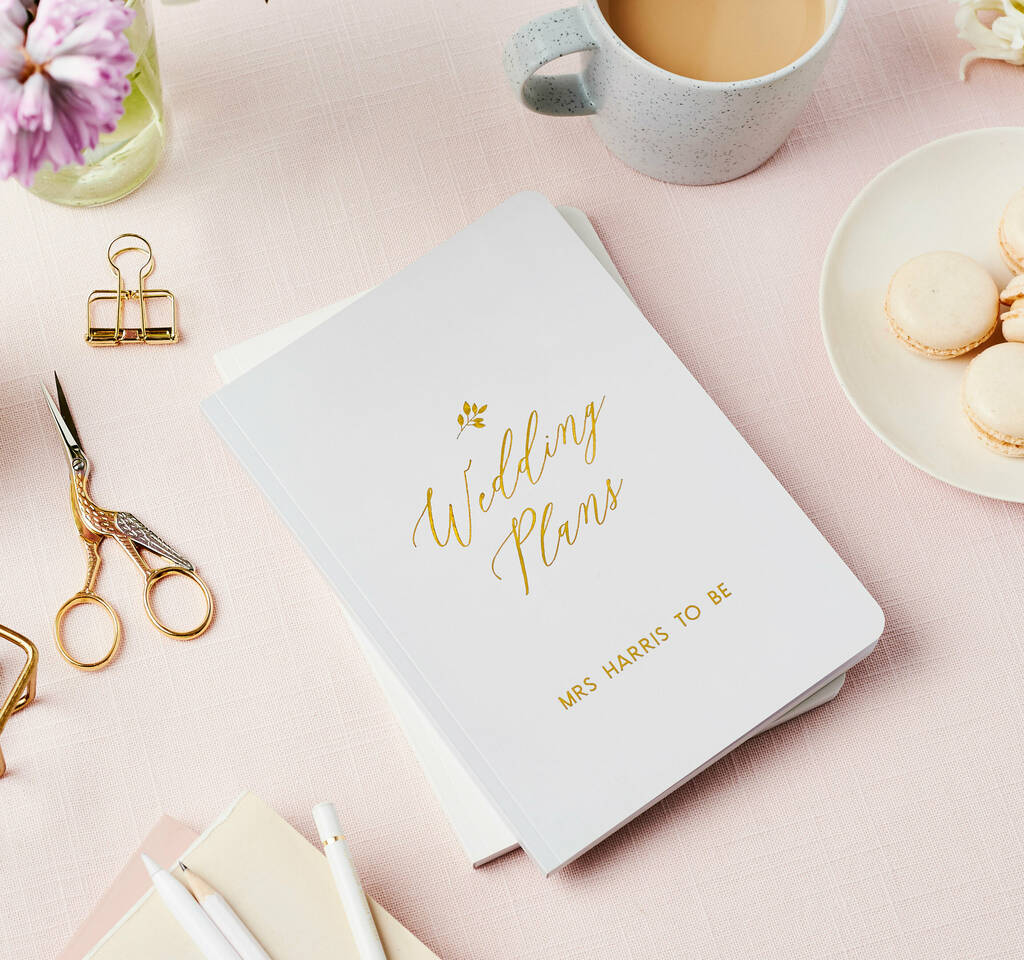 Personalised Wedding Plans Foiled Notebook, 1 of 8