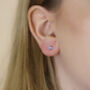 Extra Tiny Blue Cz Earrings In Sterling Silver, thumbnail 4 of 10