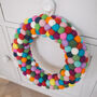 Rainbow Felt Ball Door Wreath, thumbnail 5 of 8