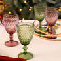 Set Of Four Diamond Embossed Wine Glasses, thumbnail 1 of 3