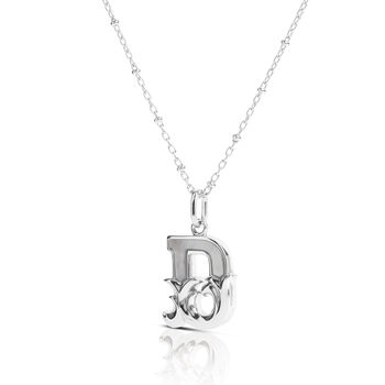 Solid Silver D Initial Necklace With Mother Of Pearl, 2 of 6
