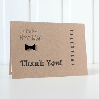Personalised 'Thank You' Best Man Bow Tie Card, 4 of 4