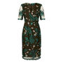Sash Detail Dress In Embroidered Winter Pine Lace, thumbnail 2 of 5