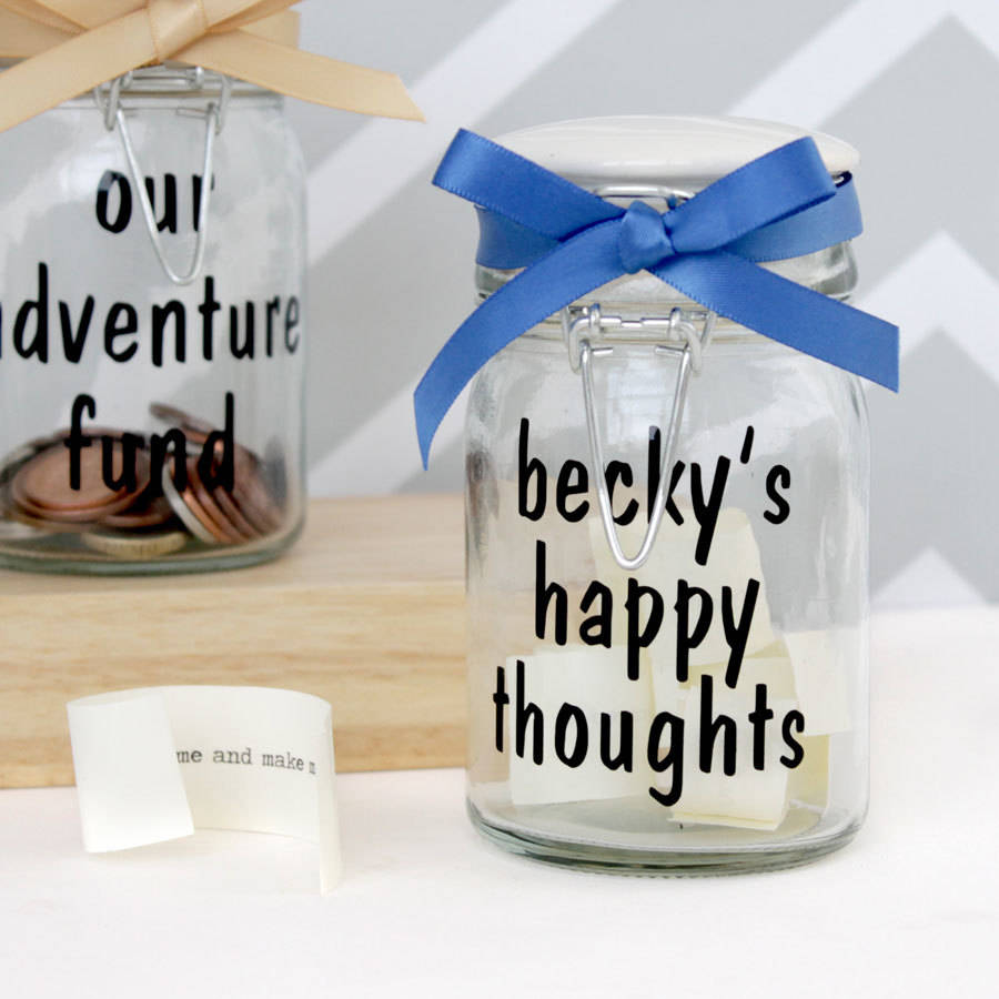 Personalised Happy Thoughts Jar By Posh Totty Designs Creates