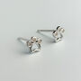 Sterling Silver Crystal Paw Print Stud Earrings, thumbnail 2 of 5