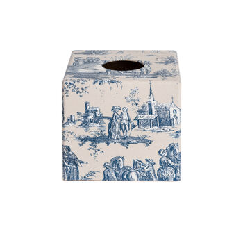 Tissue Box Cover Wooden Blue Toile, 2 of 4