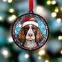 Springer Spaniel In Santa Hat Suncatcher Decoration, thumbnail 3 of 6