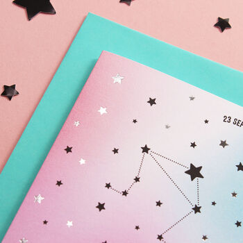 Libra Star Sign Constellation Birthday Card, 5 of 6