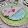 Pair Of Scalloped Embroidered Pink Linen Napkins, thumbnail 8 of 10