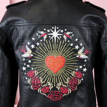Valentines Heart Bride Leather Jacket, 2 of 8