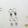 Sterling Silver Small Hoop And Pearl Earrings, thumbnail 3 of 9