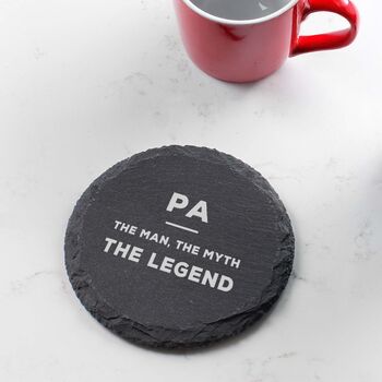 Father's Day 'The Legend' Natural Slate Coaster, 2 of 6