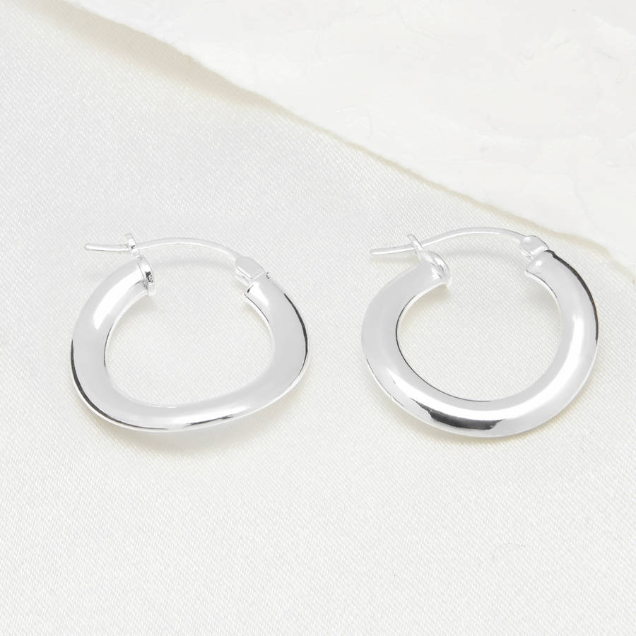 twisted sterling silver designer hoop earrings by the london earring ...