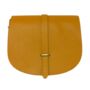 Leather Saddle Bag Loop Closure Crossbody Sam In Yellow, thumbnail 7 of 8