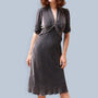 1940s Style Silk Velvet Dress In Mink, thumbnail 1 of 3