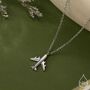 Sterling Silver Small Plane Pendant Necklace, thumbnail 1 of 12