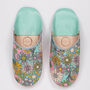 Margot | Women's Cotton And Leather Patterned Slippers, thumbnail 5 of 8
