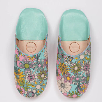 Margot | Women's Cotton And Leather Patterned Slippers, 5 of 8