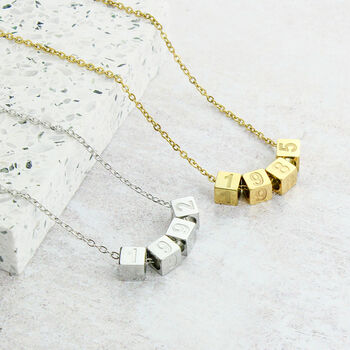 Special Date Cubed Bead Necklace, 2 of 11