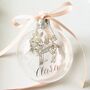 Deer Illustration With Personalised Name Glass Bauble, thumbnail 1 of 5