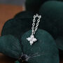 Sterling Silver Four Cz Hydrangea Flower Pendant Necklace, thumbnail 1 of 12