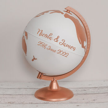 Personalised Couples Hand Painted Globe, 2 of 7