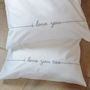I Love You Couples Embroidered Script Pillowcase Set, thumbnail 2 of 3