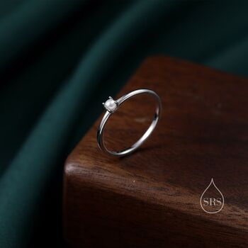 Genuine Tiny Freshwater Pearl Ring In Sterling Silver, 4 of 10