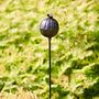 Recycled Iron Poppy Seed Head Garden Stake Decoration, thumbnail 10 of 12
