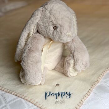 Personalised Cuddly Rabbit And Blanket, 3 of 4