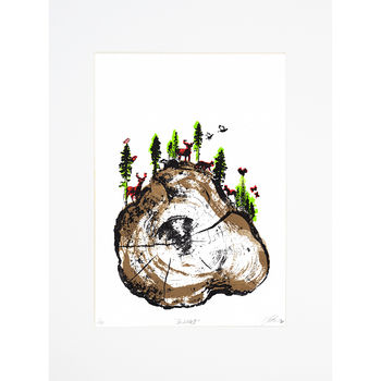 Barklife Tree Woodland Animals Silk Screen Print, 3 of 3