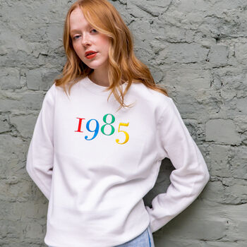Personalised Year Serif Embroidered Sweatshirt, 4 of 5