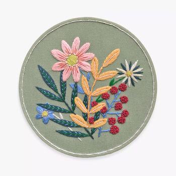 Green Floral Embroidery Kit, 2 of 4