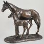 Animal Mare And Foal Horse Bronze Figurine, thumbnail 3 of 5