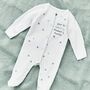 Personalised Our 1st Mother's Day Blue Star Sleepsuit, thumbnail 1 of 4