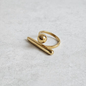 Ball Bar Ring Gold, 5 of 9