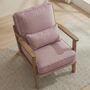 Peach Pink Linen Accent Chair Armchair Living Room, thumbnail 3 of 5