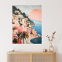 Amalfi Coast Sunrise Italy Pink Blue Wall Art Print, thumbnail 1 of 6