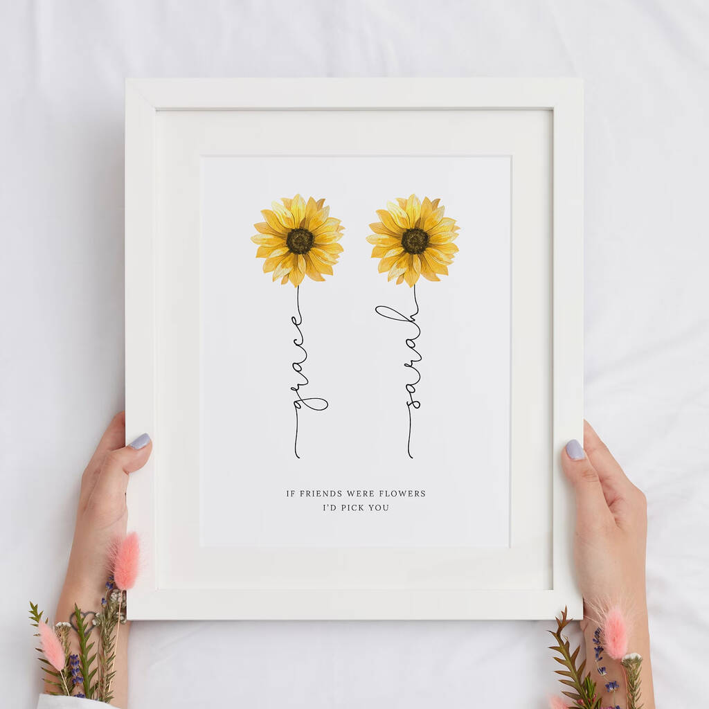 Personalised Flower Friendship Print Gift For Friend/Sister, 1 of 8