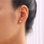 Ivy Leaf Stud Earrings In Sterling Silver, thumbnail 5 of 11