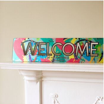 Personalised Welcome Hallway Mirror Sign, 2 of 6
