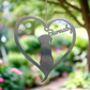Personalised Dog Silhouette Steel Heart, thumbnail 1 of 4