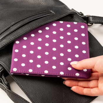 Blue Badge Parking Permit Wallet In Spotty Purple, 6 of 8