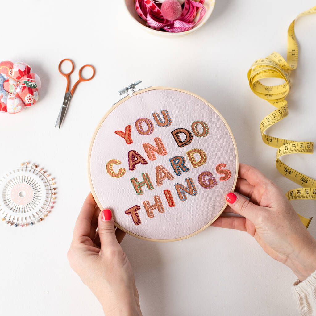 You Can Do Hard Things Embroidery Hoop Kit, 1 of 3