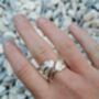 Adjustable Sterling Silver Feather Ring Chunky, thumbnail 5 of 12